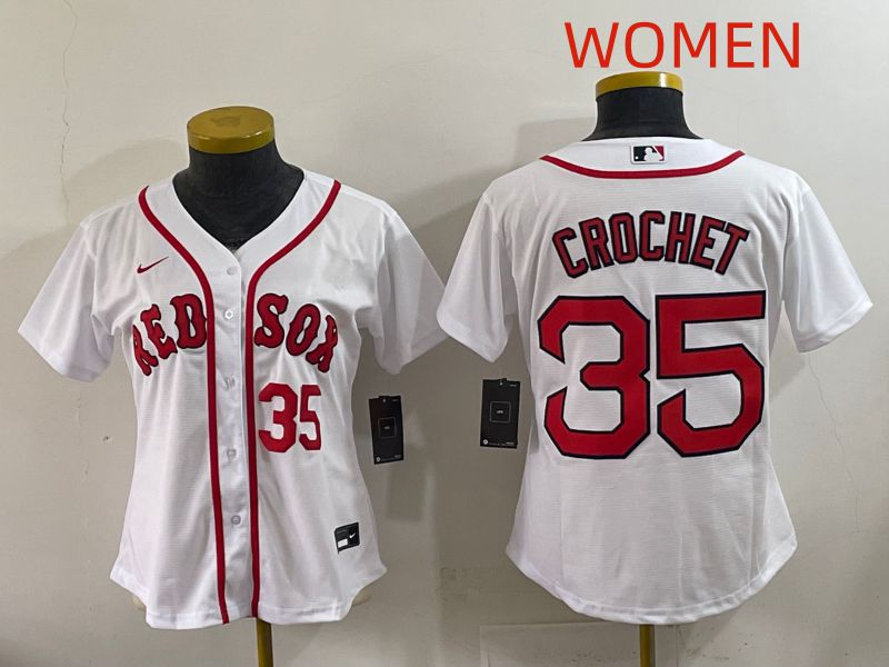 Women 2025 Boston Red Sox #35 Crochet White Game Nike MLB Jersey style 6->women mlb jersey->Women Jersey